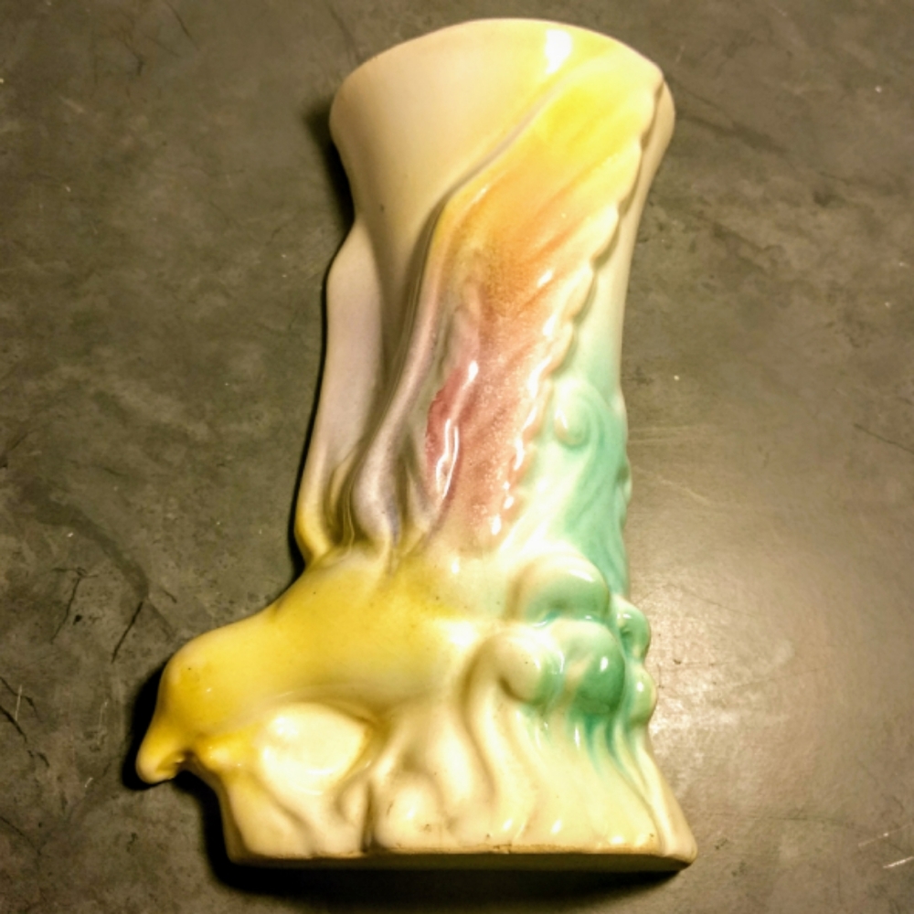 Vtg Morton Pottery Bird of Paradise Wall Pocket